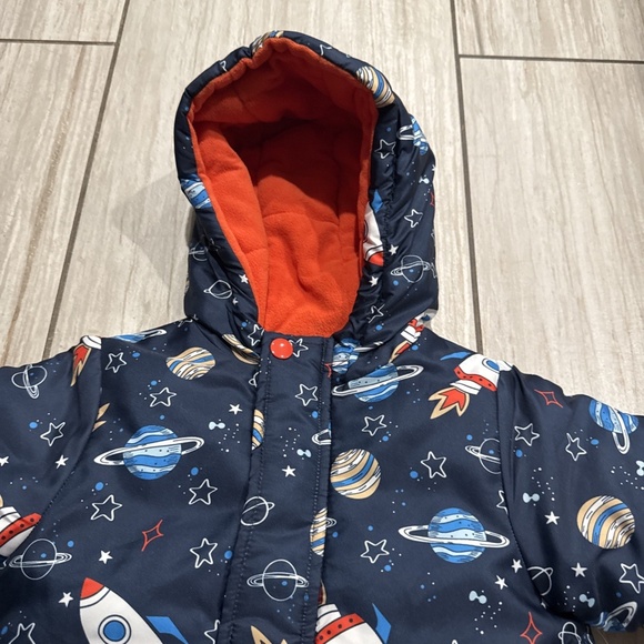 Wippette Fleece Lined Rocket Print Coat - Picture 3 of 4